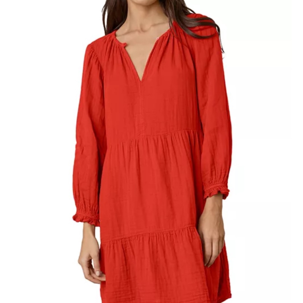 Velvet by Graham & Spencer Red Long Sleeve Dress